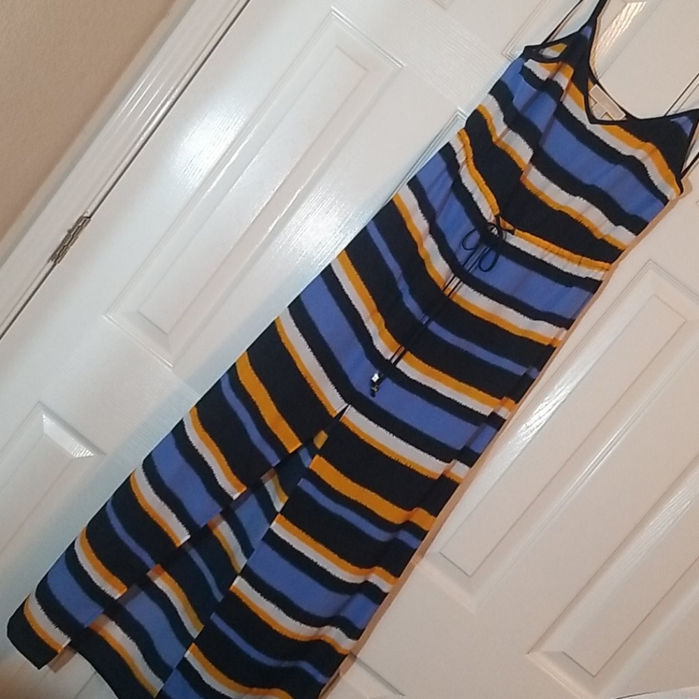 Michael Kors Striped Maxi Summer Dress Sz XS